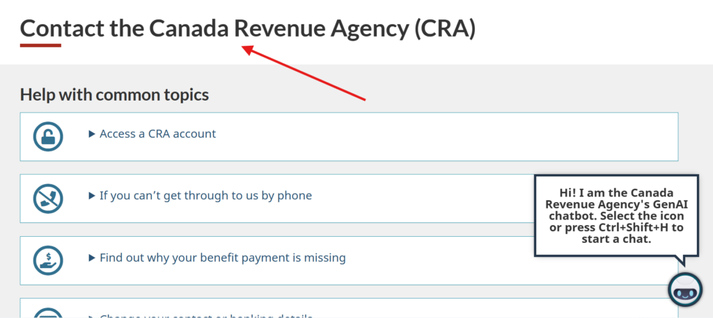 cra phone number